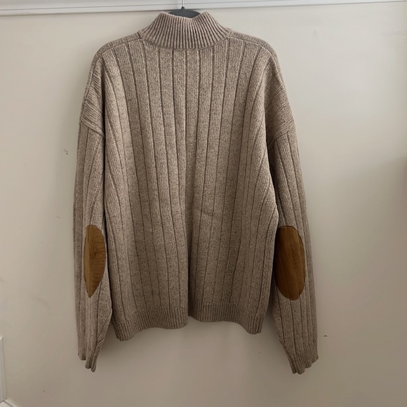 XL, Orvis Wool Blend, Knit, Zip, Elbow Pad Sweater - Picture 4 of 5